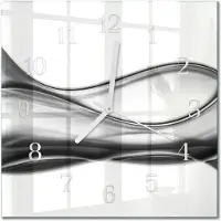 Drukarnia Piga Tulup Glasuhr Wanduhr Küchenuhr Echt-Glas 30x30 cm Modern Dekorativ Geräuschlos Weiße Zeiger - Abstraktion