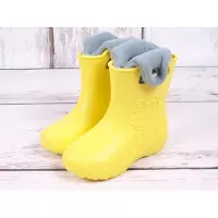 Camminare Kinder Ultraleicht Gummistiefel Frosch Gefüttert Gelb mit Einlage 28/29