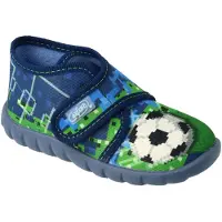 Befado Jungen Hausschuhe 465P050 Blau flexibel ultraleicht, Klettverschluss