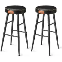 Vasagle ECHO Kollektion Barhocker, 2er Set, Barstuhl, Kunstleder, 76,2 cm hoch, basisschwarz