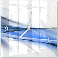 Drukarnia Piga Tulup Glasuhr Wanduhr Küchenuhr Echt-Glas 30x30 cm Modern Dekorativ Geräuschlos Weiße Zeiger - Abstrakte Linien