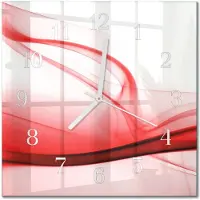 Drukarnia Piga Tulup Glasuhr Wanduhr Küchenuhr Echt-Glas 30x30 cm Modern Dekorativ Geräuschlos Weiße Zeiger - Abstrakte Linien