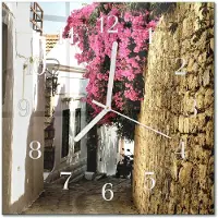 Drukarnia Piga Tulup Glasuhr Wanduhr Küchenuhr Echt-Glas 30x30 cm Modern Dekorativ Geräuschlos Weiße Zeiger - Blumenallee