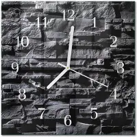 Drukarnia Piga Tulup Glasuhr Wanduhr Küchenuhr Echt-Glas 30x30 cm Modern Dekorativ Geräuschlos Weiße Zeiger - Steine