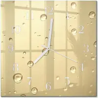 Drukarnia Piga Tulup Glasuhr Wanduhr Küchenuhr Echt-Glas 30x30 cm Modern Dekorativ Geräuschlos Weiße Zeiger - Tropfen