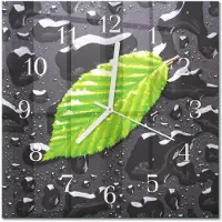 Drukarnia Piga Tulup Glasuhr Wanduhr Küchenuhr Echt-Glas 30x30 cm Modern Dekorativ Geräuschlos Weiße Zeiger - Blatt