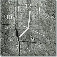 Drukarnia Piga Tulup Glasuhr Wanduhr Küchenuhr Echt-Glas 30x30 cm Modern Dekorativ Geräuschlos Weiße Zeiger - Naturstein