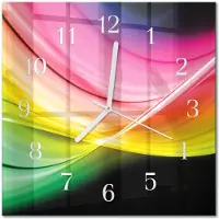 Drukarnia Piga Tulup Glasuhr Wanduhr Küchenuhr Echt-Glas 30x30 cm Modern Dekorativ Geräuschlos Weiße Zeiger - Abstrakte Linien
