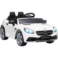 AIYAPLAY 12 V Kinder Elektroauto, Kinderfahrzeug, Kinderauto mit LED, Weiß