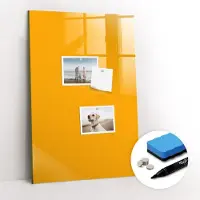 Coloray Magnetische Wandtafel - Schwarzer Marker + Schwamm + Magnete - 40 x 60 cm - Gold