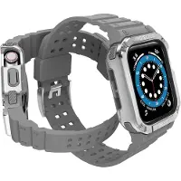 Hurtel Schutzarmband Mit Etui Für Apple Watch 7 / 6 / 5 / 4 / 3 / 2 / Se (41 / 40 / 38Mm) Gehäuse Gepanzertes Uhrgehäuse Grau