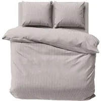 Detexpol Bettwäsche, Damast-Bettwäsche, 100 % Baumwolle, Streifen 200x220 Beige