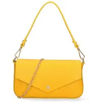 Gave Lux Lux Damen Schultertasche, weißes Kunstleder, abnehmbarer Tragegriff, hergestellt in Italien