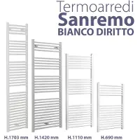 Lazzarini Heizkörper Sanremo, weiß, rechte Ausführung, Höhe 1110 mm, Breite 450 mm, Tiefe 400 mm