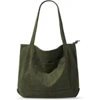 Merkloos Omgoods – Damen Cordtasche mit Reißverschluss und Fächern