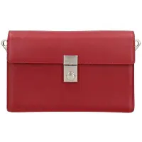 Gave Lux Damen Umhängetasche Leder Sauvage Druckknopfverschluss Italy Light Taupe UNICA 24x15x7 cm