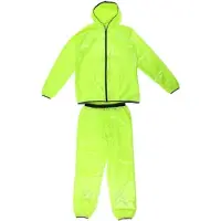 Markenlos Regenanzug Uni reflektierend, atmungsaktiv, Jacke und Hose, Schwarz
