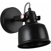 Alpinaluz BRUK Wandleuchte E14, schwarze Metalllampe im Industrial-Stil mit verstellbarem Schirm Ø15 cm