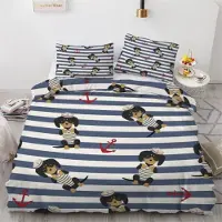 Sonstiges Bettwäsche-Set Dackel 155x220 cm 3-teilig Mikrofaser mit Reißverschluss