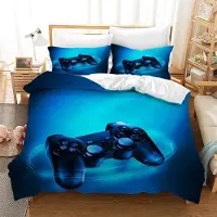 Sonstiges Bettwäsche Set 135x200 cm, 3D Gamepad Motiv, Mikrofaser, 1 Bettbezug, 2 Kissenbezüge 50x70 cm