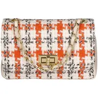 Gave Lux Aurélie Schultertasche Damen Baumwolle Orange Handgefertigt Italy UNICA 19.5x12x8.5 cm