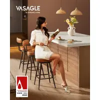 Vasagle EKHO Kollektion - Barhocker 2er Set aus Kunstleder karamellbraun B34LBC089K01