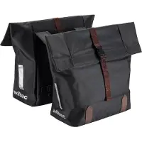 Wiltec Fahrradtasche Doppelpack 44 l schwarz Gepäckträgertasche 31 x 16 x 49 cm, wasserabweisende Doppel-Fahrradtasche mit Faltverschluss