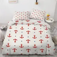 Sonstiges Bettwäsche-Set 155x220 cm 3-teilig Mikrofaser Anker Motiv Reißverschluss