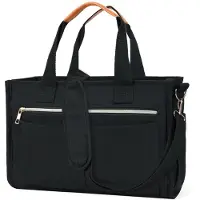 Merkloos Solidchoice – Canvas-Tasche mit Reißverschluss und Laptopfach für Damen, Schwarz