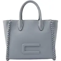 Custo Barcelona Handtasche Ardena Nova, schwarzes Leder, robuste Griffe und mehrfarbiger Schultergurt