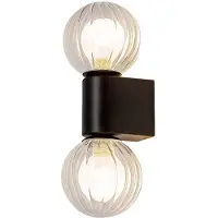 Nobrand Rabalux 75022 Badezimmerleuchten Colzar G9 2x MAX 3,5 Metall Glas mattschwarz