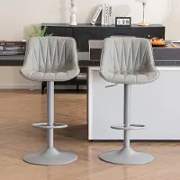 Merkloos Set aus 2 modernen Barhockern mit Drehfunktion, Grau