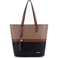 Merkloos Solidchoice – Mehrfarbige, gestreifte Shopper-Handtasche aus hochwertigem Material