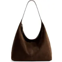 Merkloos Solidchoice - Vintage-Tasche aus Wildleder für Damen, mit Reißverschluss