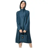 Merkloos Solidchoice – Elegante, lange Regenjacke mit wasserdichter Kapuze, marineblau, Größe L