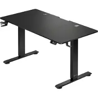 Casaria Höhenverstellbarer Schreibtisch Schwarz 140x70x72-117cm