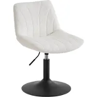 Vasagle Schminkstuhl, Stizhocker, 65,5-77,5 cm höhenverstellbar, Barhocker, drehbar, Sherpa-Bezug, weiß