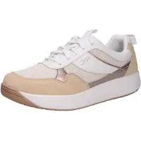 Joya Sneaker Alegra Beige-White JY105A, Premium-Velourleder u. atmungsaktives Mesh, Senso-Sohle, Fußbett zum Wechseln 41 2/3