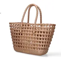 Marc Ellis Schultertasche aus Vegan Leather mit geometrischem Durchbruchmuster Creme Milk UNICA 37.5x22x10 cm FLAT SUNSET MILK