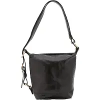 I Fratelli Firenze Echte Ledertasche mit Tragegriffen, rundes Design, verstellbarer Schultergurt, hergestellt in Italien