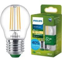Philips Filament-Lampe Tropfenform, transparent, 60 W P45 E27, 3,8 W, 60 W, E27, 806 lm, 50000 h