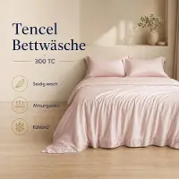 Tollzwood Bettwäsche Set HQ Lyocell 300TC Rosa (200×200 + Flat Sheet 240×260 + 2× Kissen 40×80)