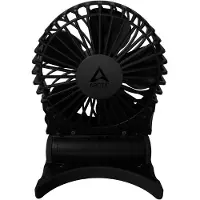 Arctic Summair 2Go wiederaufladbarer Handventilator mit Ständer, stufenlos verstellbar, 4-77 Stunden Laufzeit, USB-C-Anschluss (inklusive USB-A-Kabel) - Schwarz