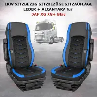 PRO-GROUP LKW SITZBEZUG SITZBEZÜGE SITZAUFLAGE LEDER + ALCANTARA DAF XG XG+ Blau