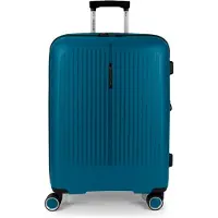 Markenlos Erweiterbarer Koffer in Türkis – Mittelgroß mit 45 x 65 x 27/30 cm – 3,4 kg leicht und 70/77,8 l Volumen – 4 Doppelräder 360° und TSA-Schloss – Hergestellt aus Polypropylen