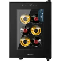 Cecotec Weinkühlschrank Bolero GrandSommelier 600 CoolCrystal E, Kapazität 6 Flaschen, Metallregale, Touch-Steuerung