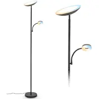 Briloner LED-Stehleuchte Sira, schwarz, CCT, Touchdimmer, Leselicht