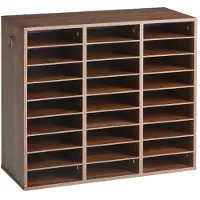 Vevor Dokumentenablage Holz Schreibtisch Organizer mit 27 Fächern Braun