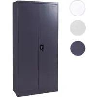 Mendler Aktenschrank HWC-H17, Stahlschrank Büroschrank Schrank, 2 Türen abschließbar Metall ~ 185x90x40cm du