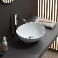 Merkloos Ovales Keramikwaschbecken zur Wandmontage